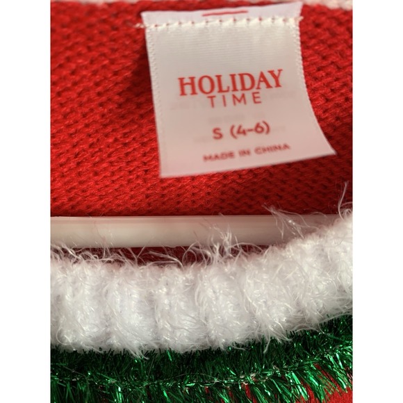 Women's Ugly Christmas Sweater Pink W/Bears Sparkly Pom Poms Bow Small (4-6) NWT - Picture 3 of 4